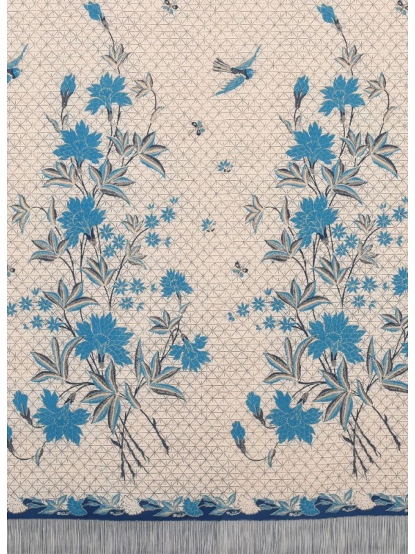  Tumpal Biru Indigo Printed Cotton Fabrics