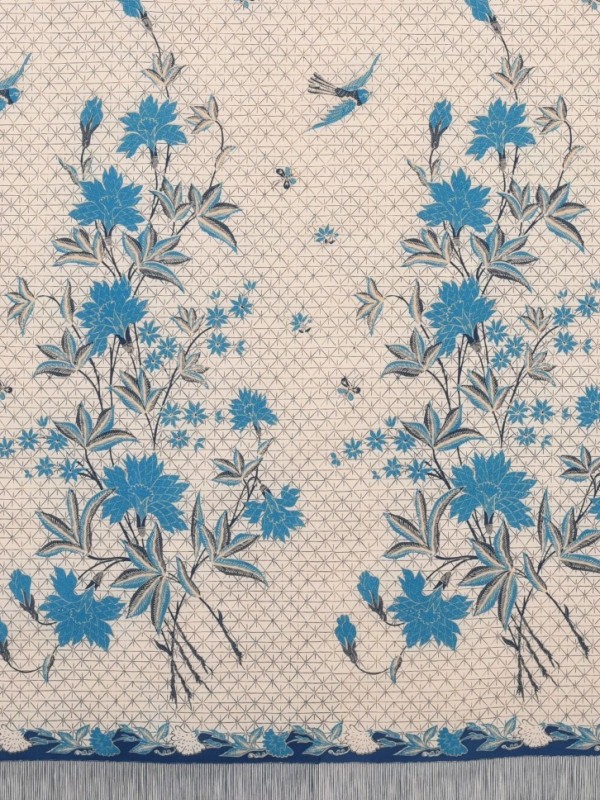  Tumpal Biru Indigo Printed Cotton Fabrics
