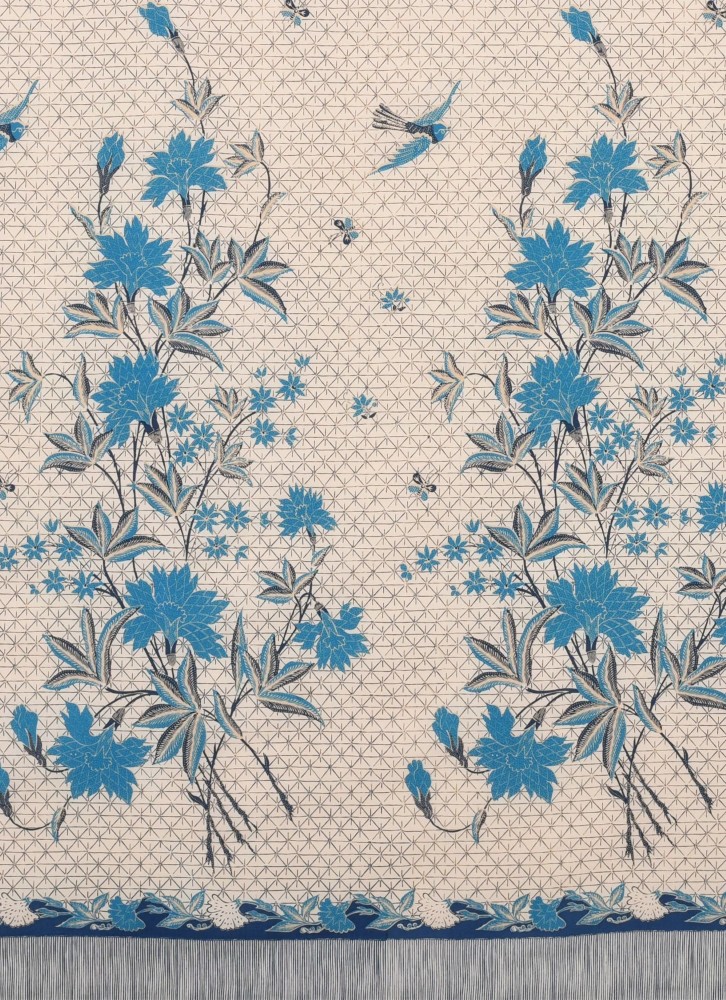  Tumpal Biru Indigo Printed Cotton Fabrics